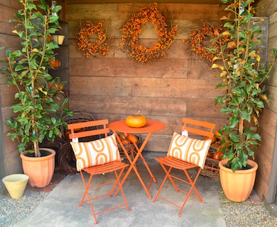add character with decorative patio chairs